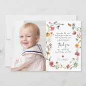 Garden Wildflower 1e verjaardag Dank jullie wel ka Kaart (Voorkant)