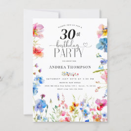 Garden Wildflower 30e verjaardag uitnodigingen