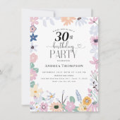 Garden Wildflower 30e verjaardag uitnodigingen (Voorkant)