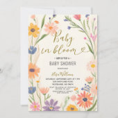 Garden Wildflower Baby in Bloom Invitation Kaart (Voorkant)