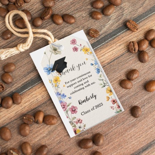 Garden Wildflower dank u Afstudeerfeest Gift Cadeaulabel