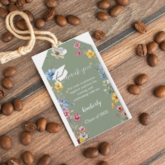 Garden Wildflower dank u Afstudeerfeest Gift Cadeaulabel
