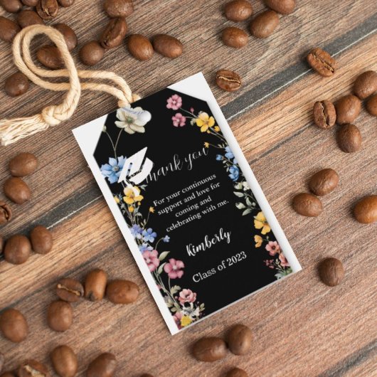 Garden Wildflower dank u Afstudeerfeest Gift Cadeaulabel