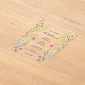 Garden Wildflower Spring Floral Wedding Acryl Uitnodigingen (Laagn)