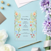 Garden Wildflower Spring Floral Wedding Acryl Uitnodigingen (Insitu (Huwelijk))