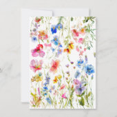 Garden Wildflower Typografie Baby shower Kaart (Achterkant)