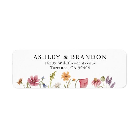 Garden Wildflower Wedding Return Address Labels (Voorkant)