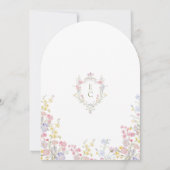Garden Wildflowers Crest Spring Summer Wedding Kaart (Achterkant)