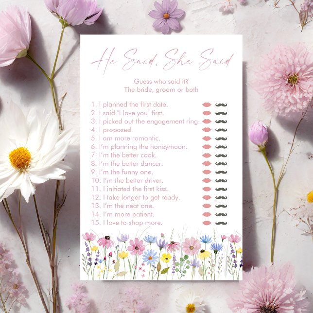 Garden Wildflowers He Said She Said Bridal Game (Creator heeft geüpload)