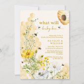 Garden Wildflowers Honingraat Bee Gender Reveal Kaart (Voorkant)