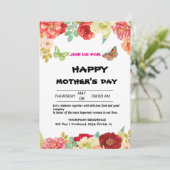 Garden Wildflowers moederdag ochtenduitnodiging Kaart (Staand voorkant)