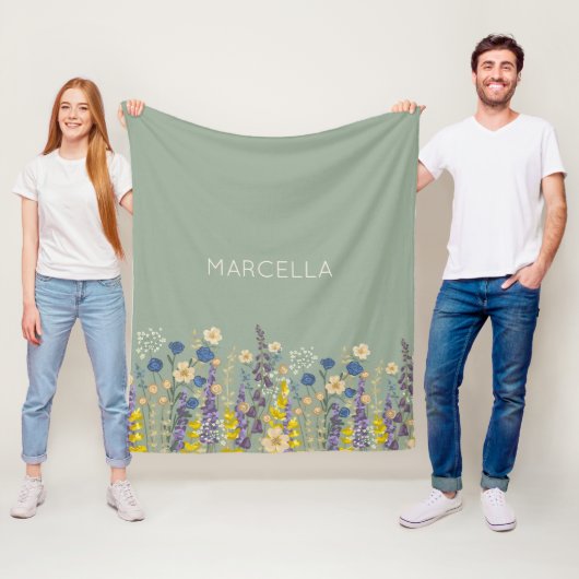 Garden Wildflowers Summer Garden Wedding Fleece Deken (In situ)