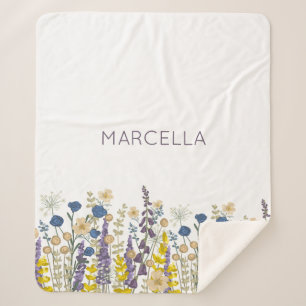 Garden Wildflowers Summer Garden Wedding Sherpa Deken