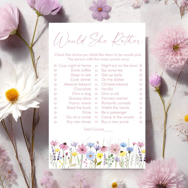 Garden Wildflowers Would She Rather Bridal Game (Creator heeft geüpload)