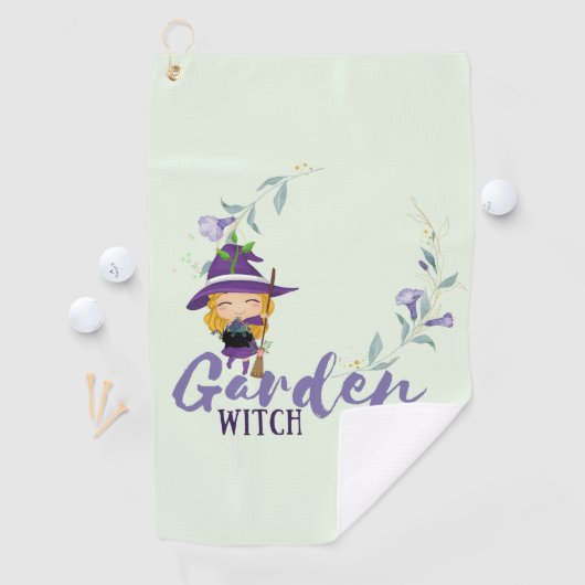 GARDEN WITCH - Personalize with text, spell, sigl Golfhanddoek (Insitu)