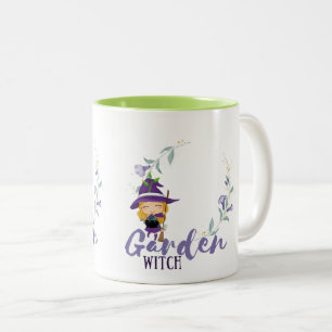 GARDEN WITCH - Personalize with text, spell, sigl Tweekleurige Koffiemok