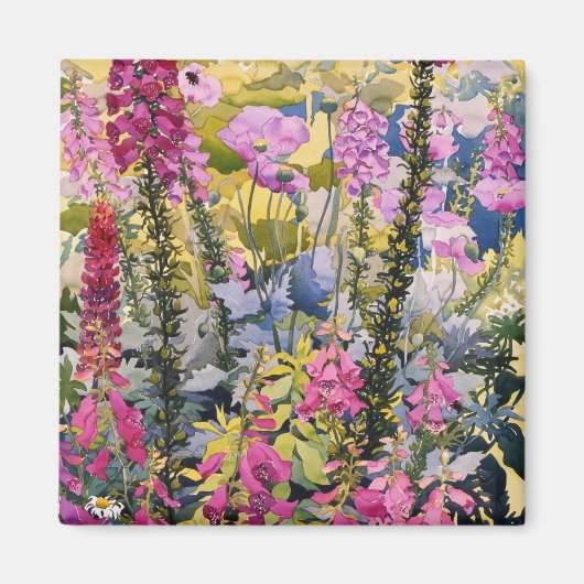 Garden with Foxgloves Magneet (Voorkant)
