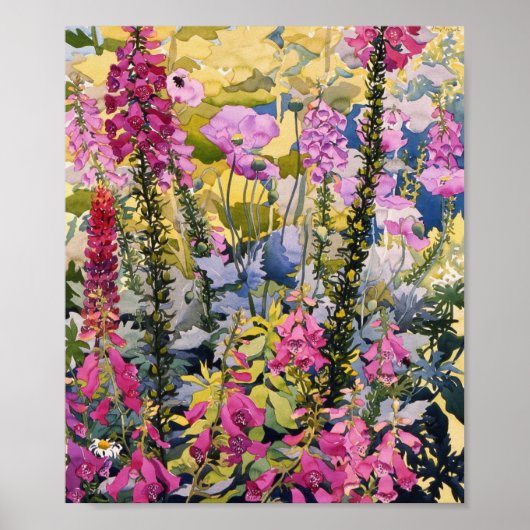 Garden with Foxgloves Poster (Voorkant)