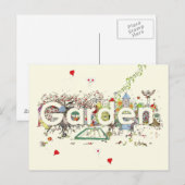 Garden Word Art Cute Funny Gardening Typografie Briefkaart (Voorkant / Achterkant)