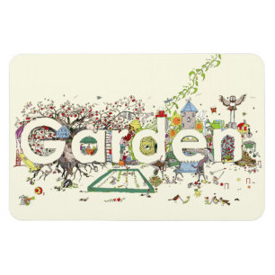 Garden Word Art Cute Funny Gardening Typografie Magneet