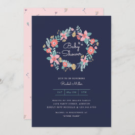 Garden Wreath Baby shower Invite Kaart