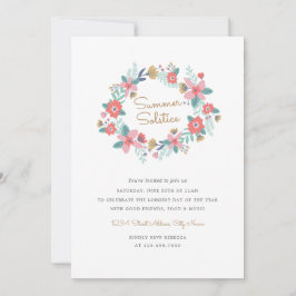 Garden Wreath Summer Solstice Invite Kaart