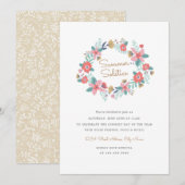 Garden Wreath Summer Solstice Invite Kaart (Voorkant / Achterkant)