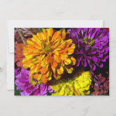 Garden Zinnia Flowers Wedding Kaart (Achterkant)