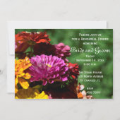 Garden Zinnia Flowers Wedding Rehearsal Dinner Kaart (Voorkant)