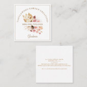 Gardener Blush Pink Floral Honey Bee Vierkante Visitekaartje (Voorkant / Achterkant)