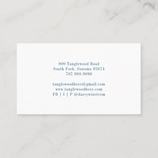 Gardener Dragonfly Floral Visitekaartje (Achterkant)