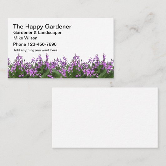 Gardener en landschapsarchitectuur visitekaartje (Voorkant / Achterkant)