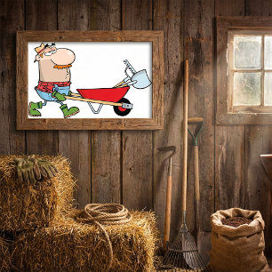 Gardener en Wielbarrow Poster
