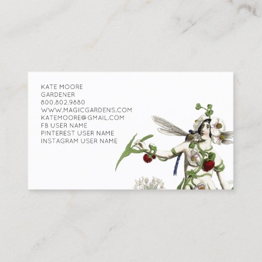 Gardener Enchanted Fairy Pond Visitekaartje (Achterkant)