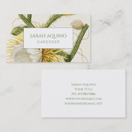 Gardener Flowering Cactus Visitekaartje (Voorkant / Achterkant)