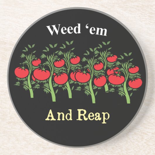 Gardener Funny Weed em en Reap Zandsteen Onderzetter (Voorkant)