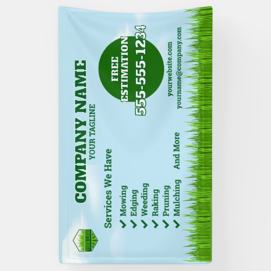 Gardener gazon zorg en onderhoud banner (Verticaal)