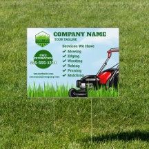 Gardener Gazon Zorg en Onderhoud Yard Sign