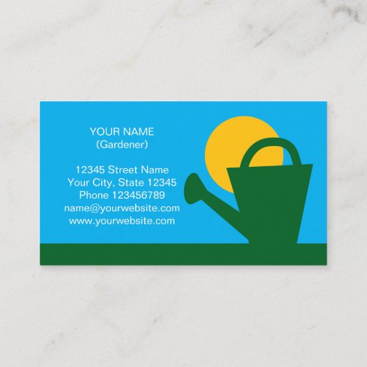 Gardener gazon zorg visitekaartje sjabloon (Achterkant)