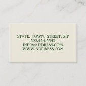 Gardener, Green Life ECO BIO Florist Visitekaartje (Achterkant)