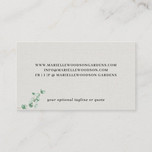 Gardener Greenery Landscaping Visitekaartje (Achterkant)