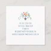 Gardener Hand Drawn Honey Bee and Floral Vierkante Visitekaartje (Achterkant)