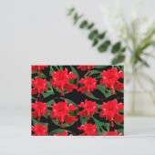 Gardener Hibiscus Monstera Pattern Black Briefkaart (Staand voorkant)