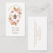 Gardener Honey Bee and Blush Pink and Floral Visitekaartje (Voorkant / Achterkant)