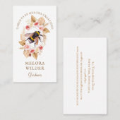 Gardener Honey Bee and Blush Pink and Floral Visitekaartje (Voorkant / Achterkant)