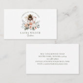 Gardener Honey Bee Blush Peach Floral Busine Visitekaartje (Voorkant / Achterkant)