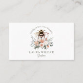 Gardener Honey Bee Blush Peach Floral Busine Visitekaartje (Voorkant)