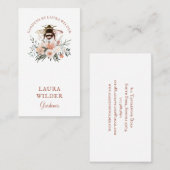 Gardener Honey Bee Blush Peach Floral Visitekaartje (Voorkant / Achterkant)