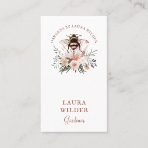 Gardener Honey Bee Blush Peach Floral Visitekaartje