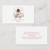 Gardener Honey Bee Blush Peach Floral Visitekaartje (Voorkant / Achterkant)